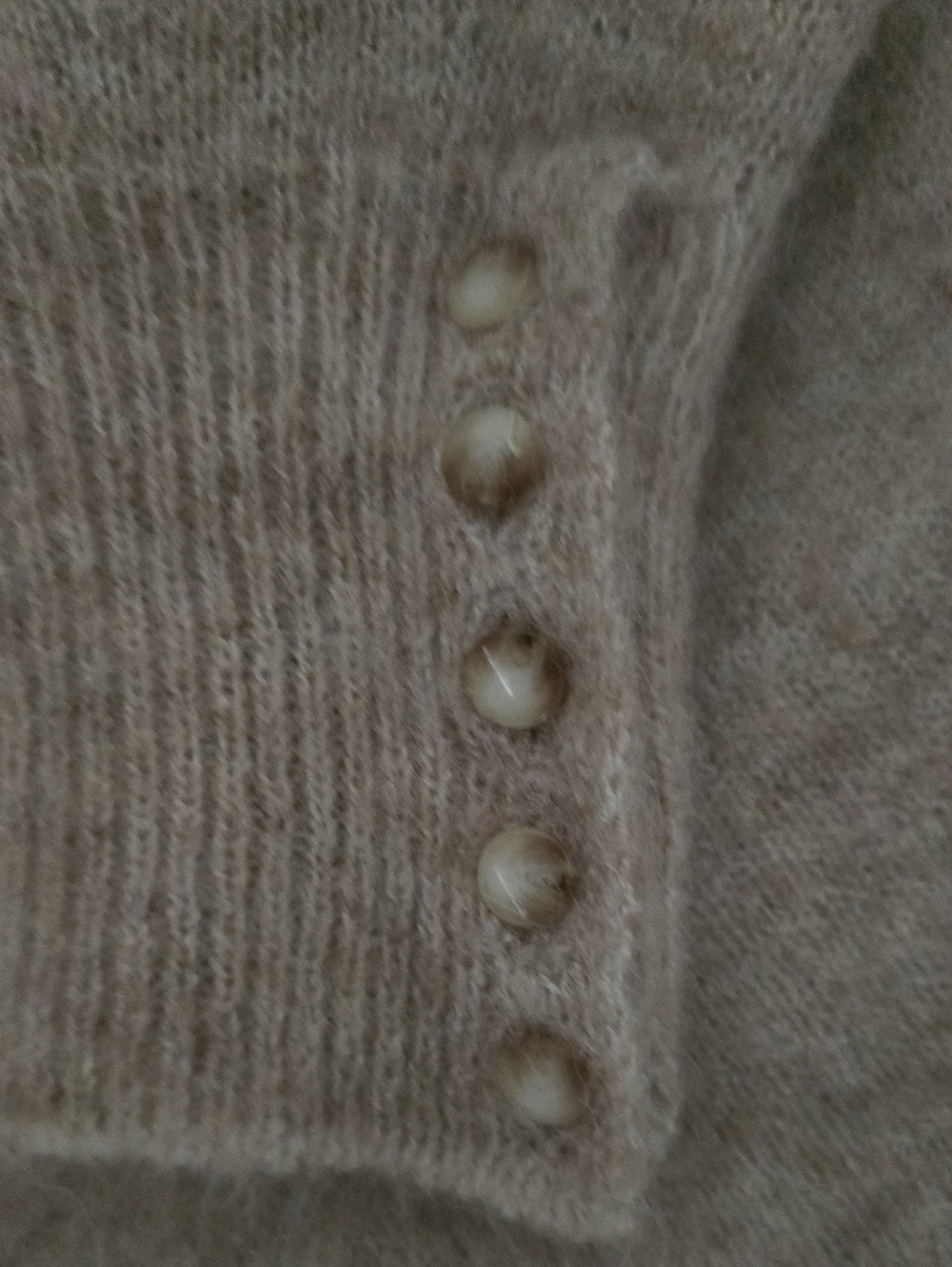 SÉZANE Louise Beige Mohair Jumper Button Sleeve Crew Sweater NWOT - Picture 14 of 16